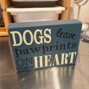 Blue Dog Pawprints Decorative Sign